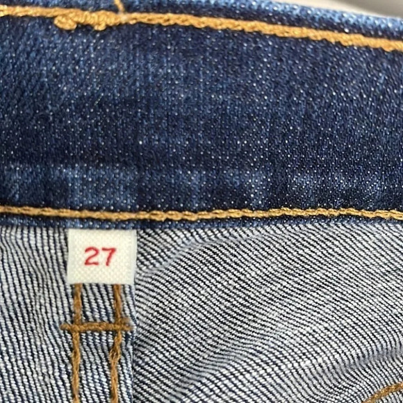 LEVIS Pedal Pusher Jeans Blue Medium Wash Red Tab Midrise Size 27 - Picture 7 of 11